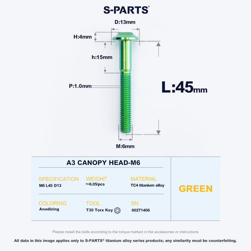 A3 Canopy Head M6 D13