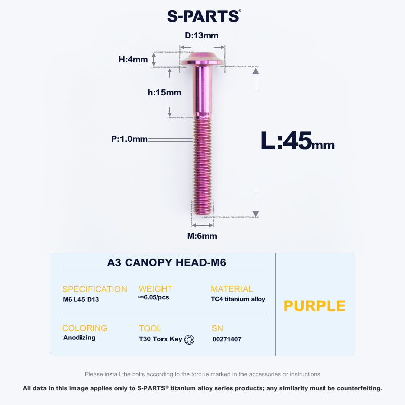 A3 Canopy Head M6 D13