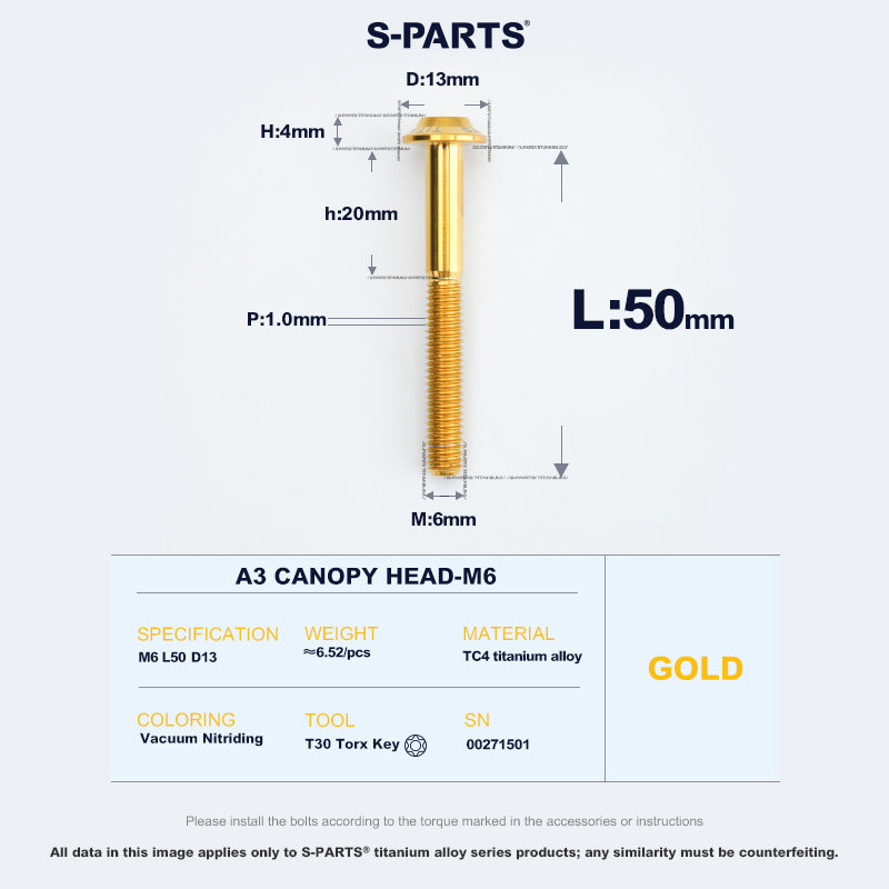 A3 Canopy Head M6 D13