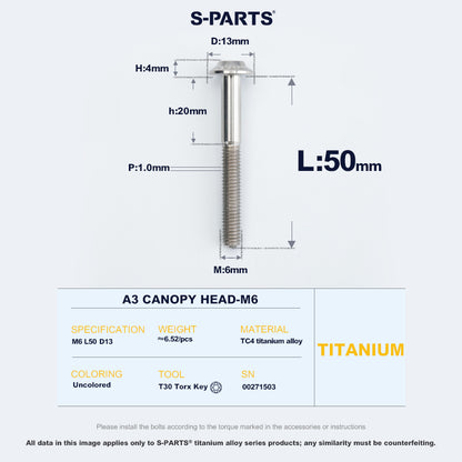 A3 Canopy Head M6 D13