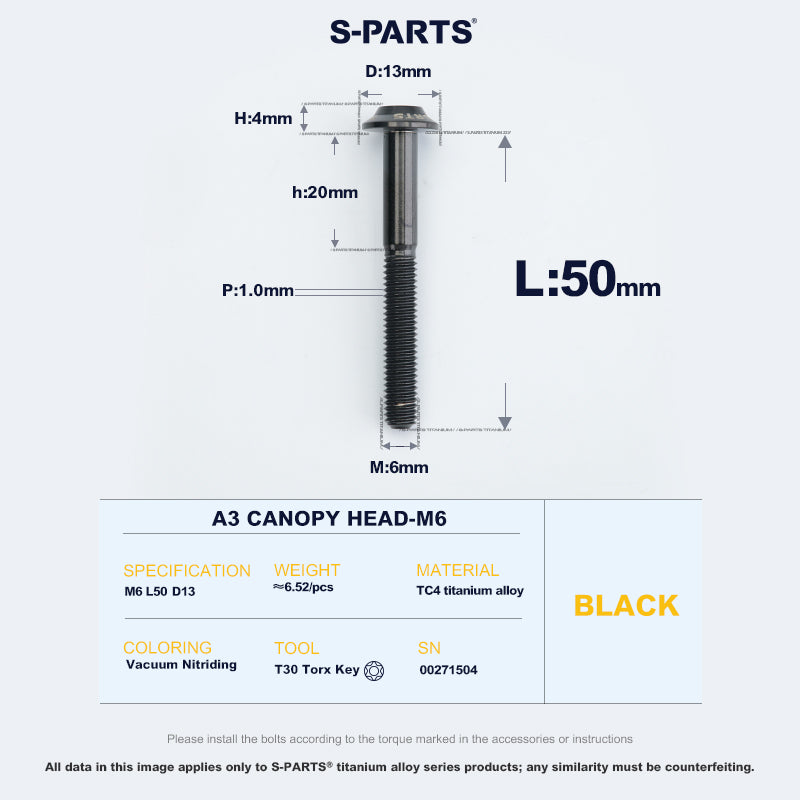 A3 Canopy Head M6 D13