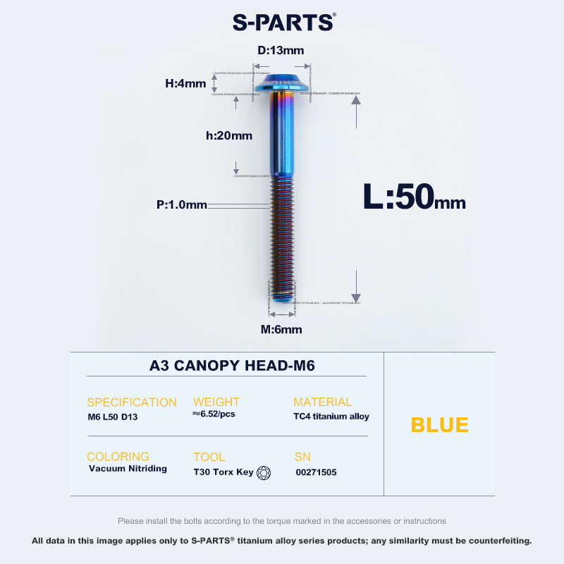 A3 Canopy Head M6 D13