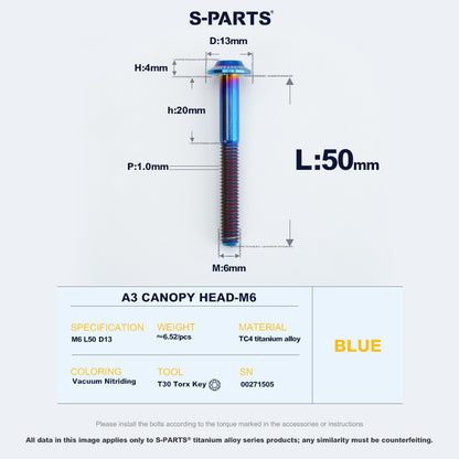 A3 Canopy Head M6 D13