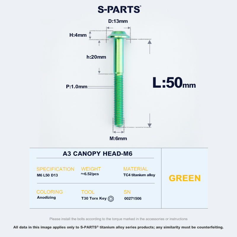 A3 Canopy Head M6 D13