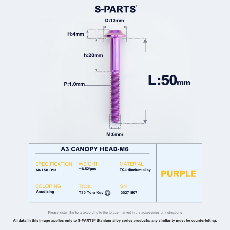 A3 Canopy Head M6 D13
