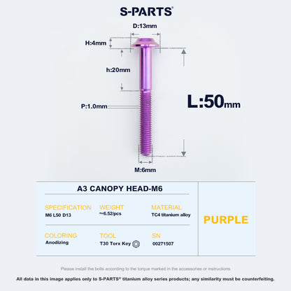 A3 Canopy Head M6 D13