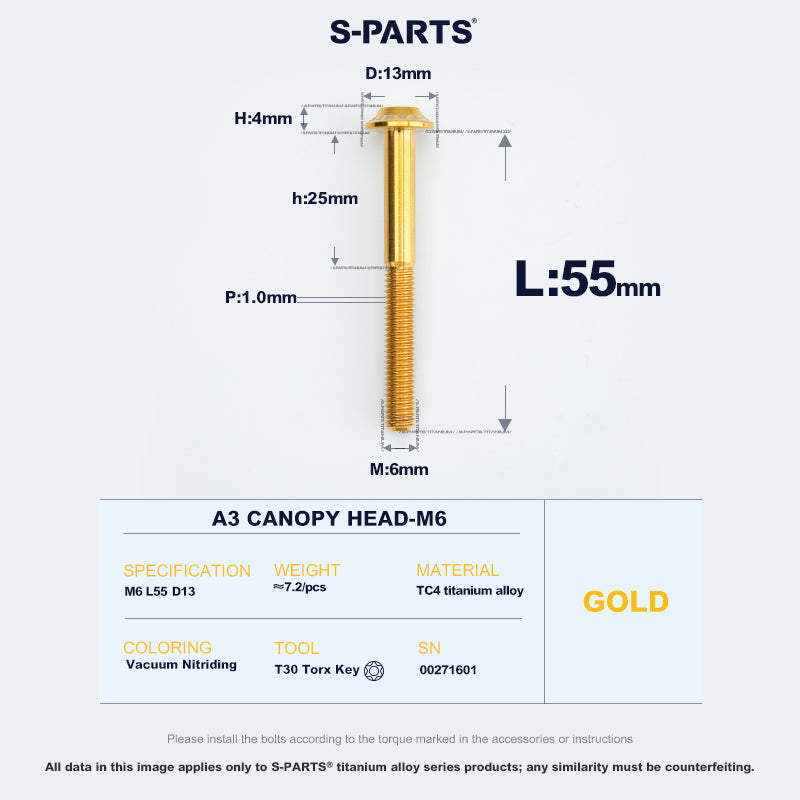 A3 Canopy Head M6 D13