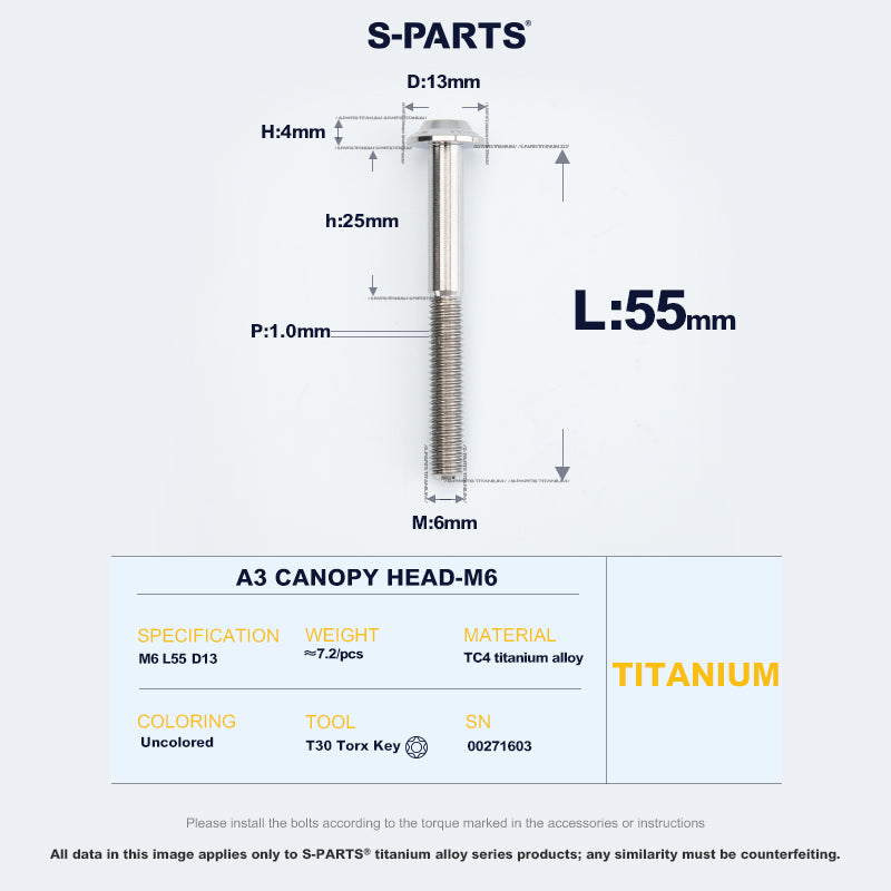 A3 Canopy Head M6 D13