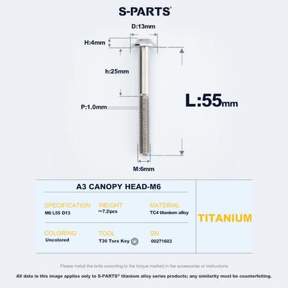 A3 Canopy Head M6 D13