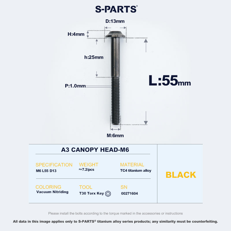 A3 Canopy Head M6 D13