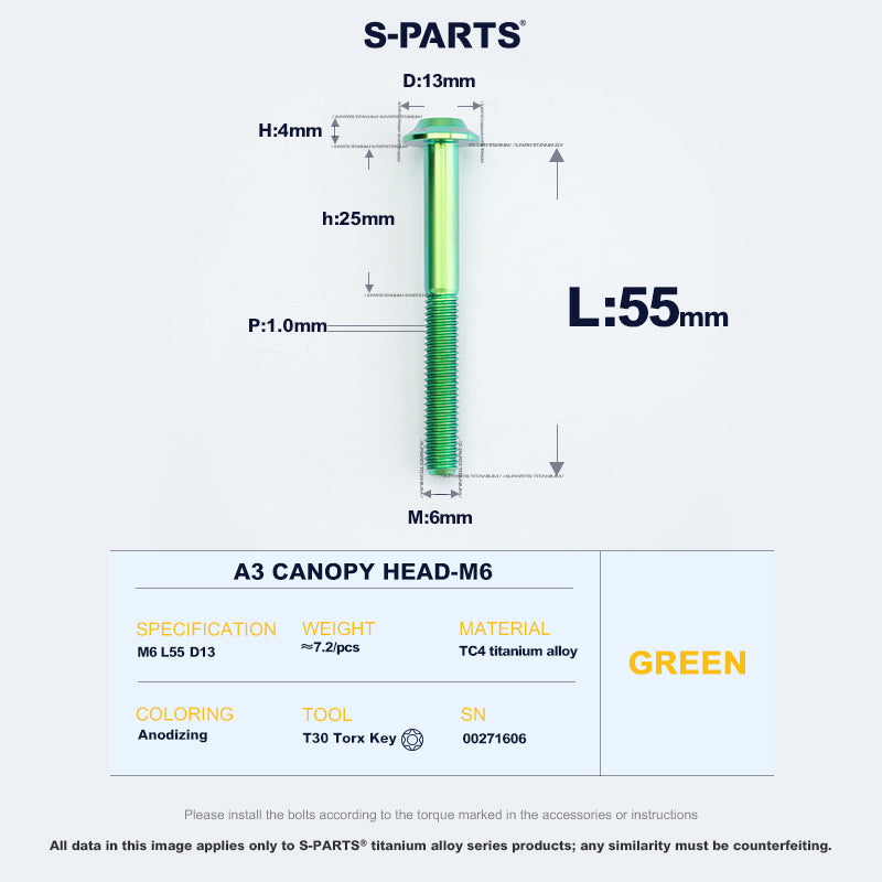 A3 Canopy Head M6 D13