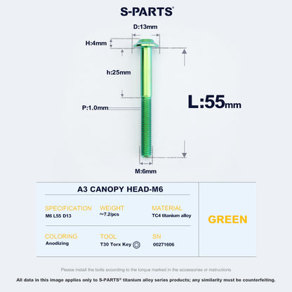 A3 Canopy Head M6 D13