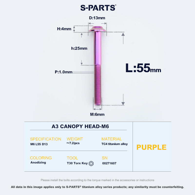 A3 Canopy Head M6 D13