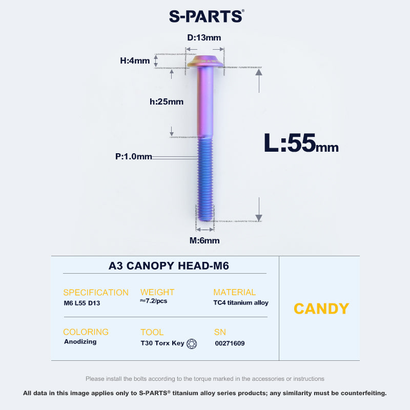 A3 Canopy Head M6 D13