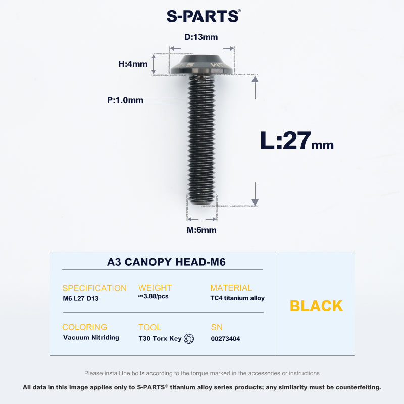 A3 Canopy Head M6 D13