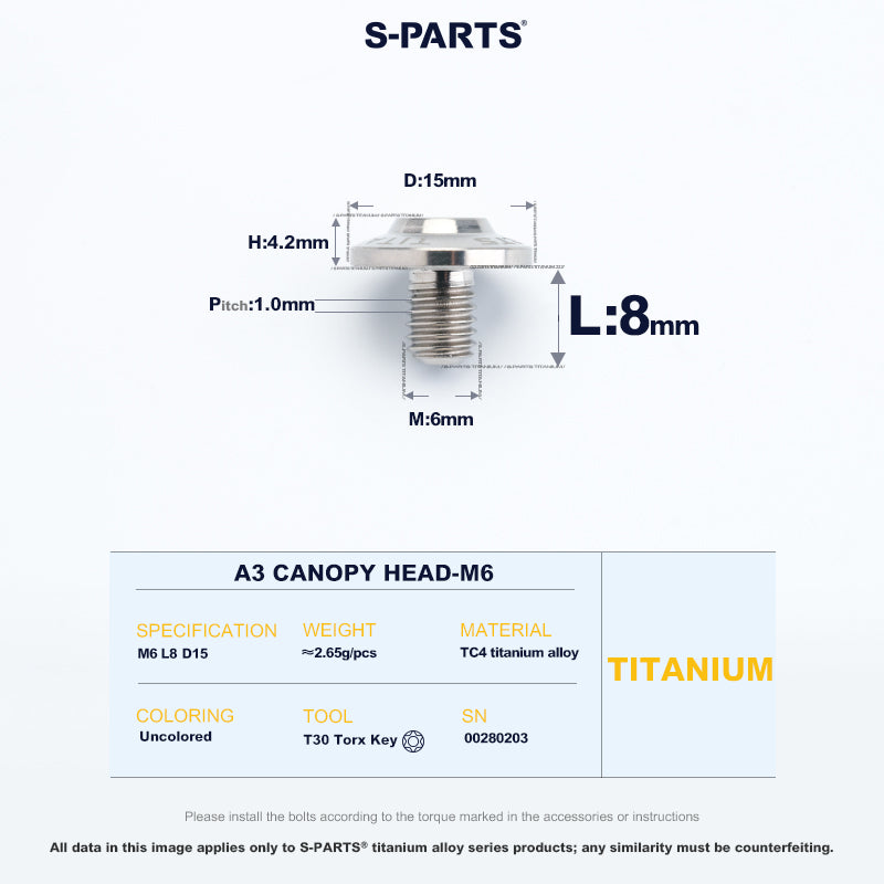 A3 Canopy Head M6 D15