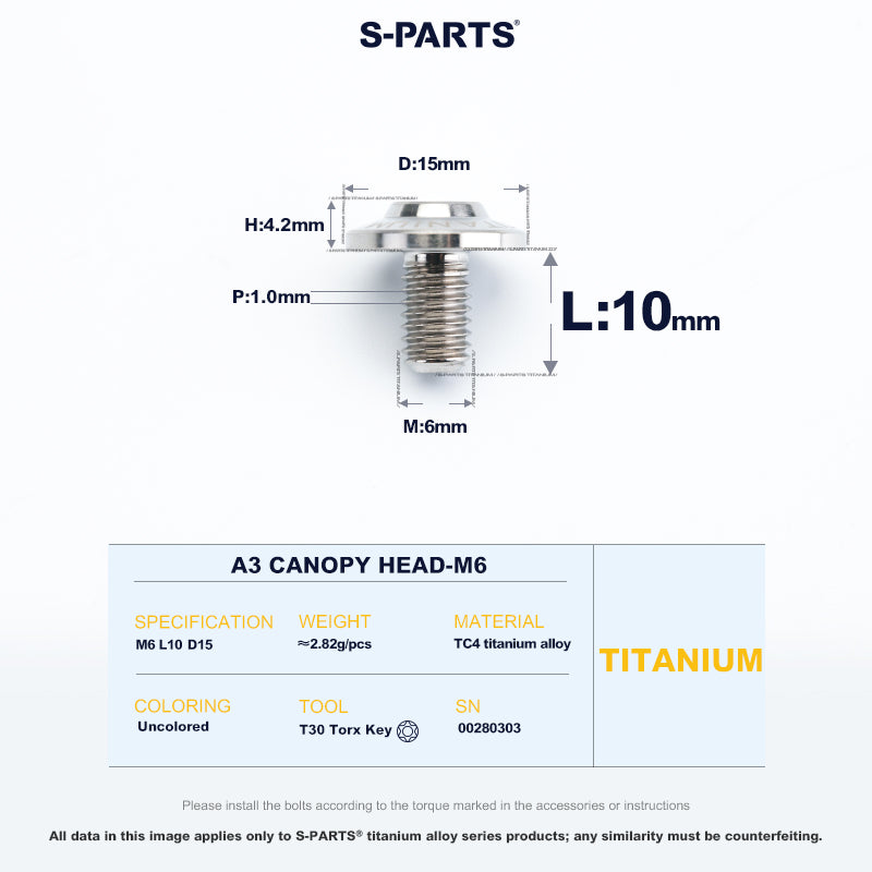 A3 Canopy Head M6 D15