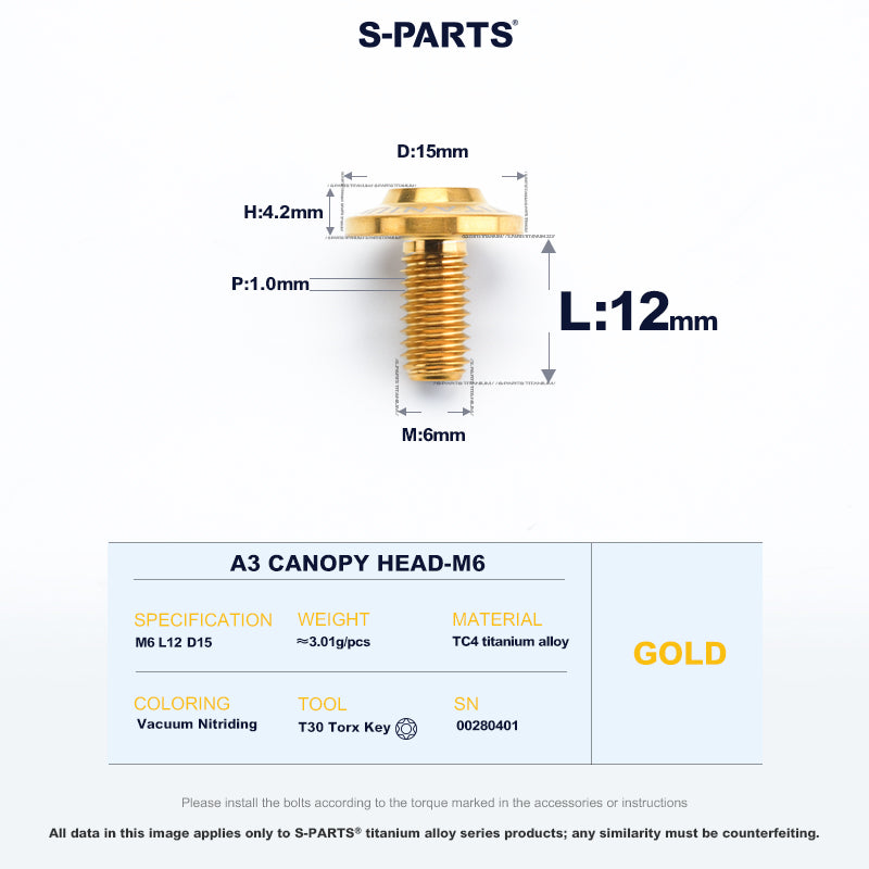 A3 Canopy Head M6 D15