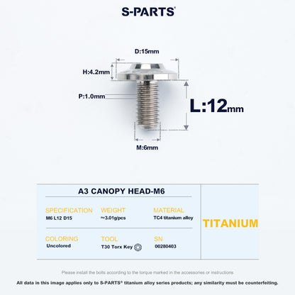 A3 Canopy Head M6 D15