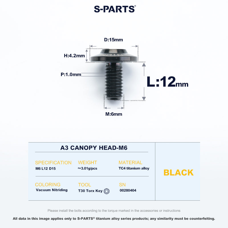 A3 Canopy Head M6 D15