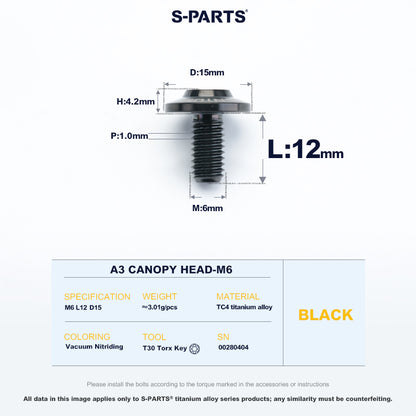 A3 Canopy Head M6 D15