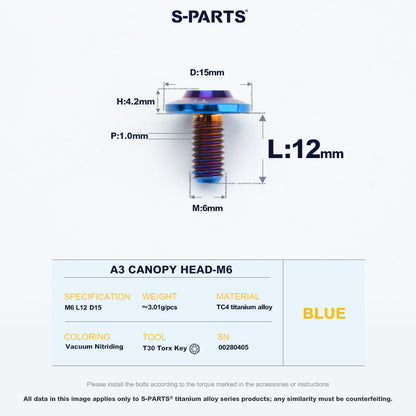 A3 Canopy Head M6 D15