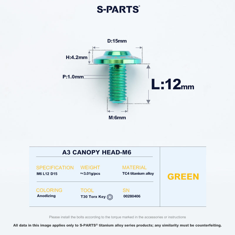 A3 Canopy Head M6 D15