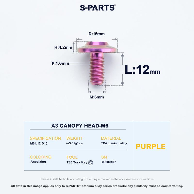 A3 Canopy Head M6 D15