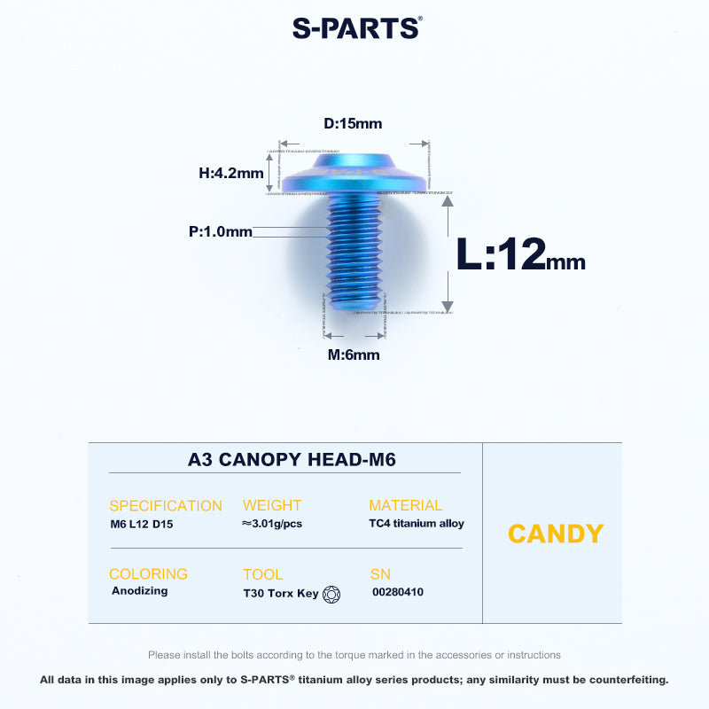 A3 Canopy Head M6 D15