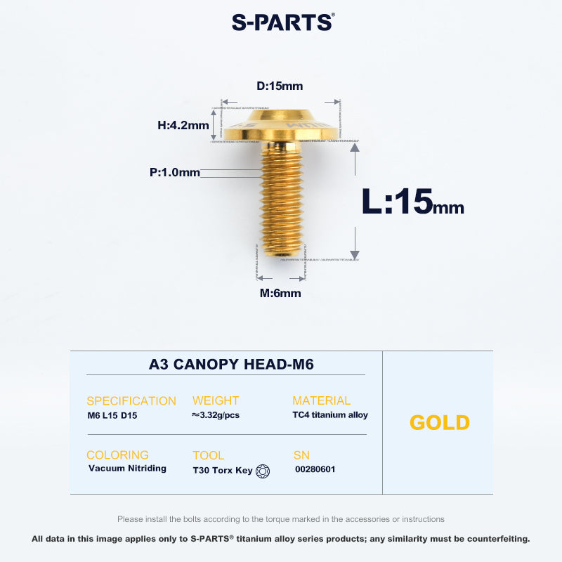 A3 Canopy Head M6 D15