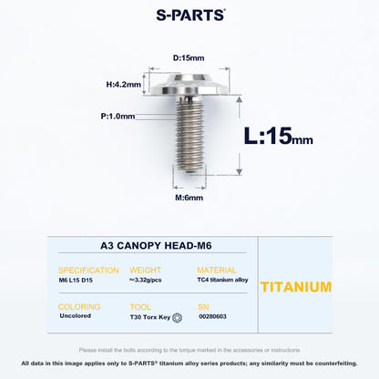 A3 Canopy Head M6 D15