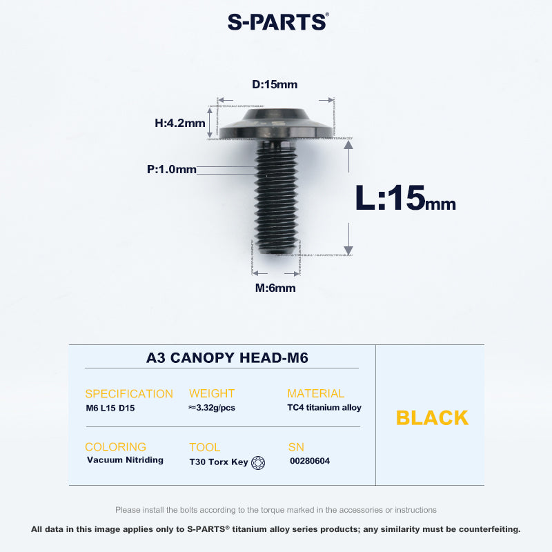 A3 Canopy Head M6 D15