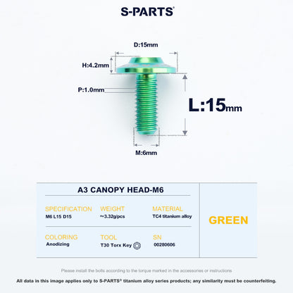 A3 Canopy Head M6 D15