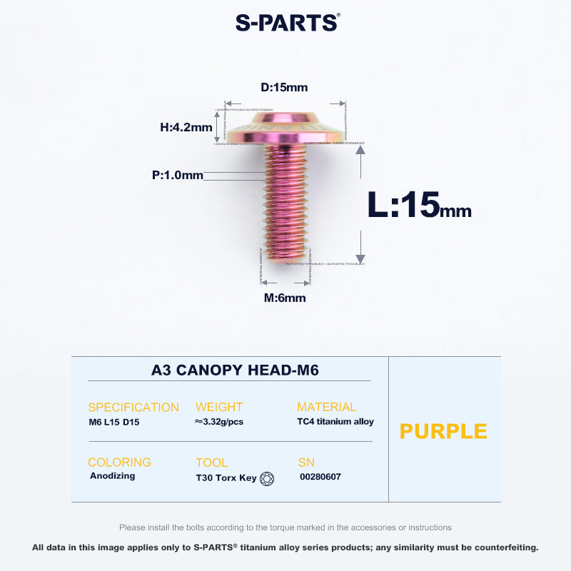 A3 Canopy Head M6 D15