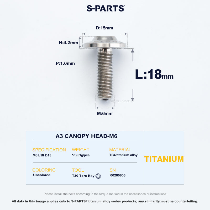 A3 Canopy Head M6 D15