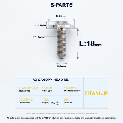 A3 Canopy Head M6 D15