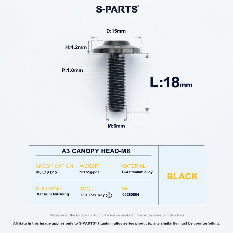 A3 Canopy Head M6 D15