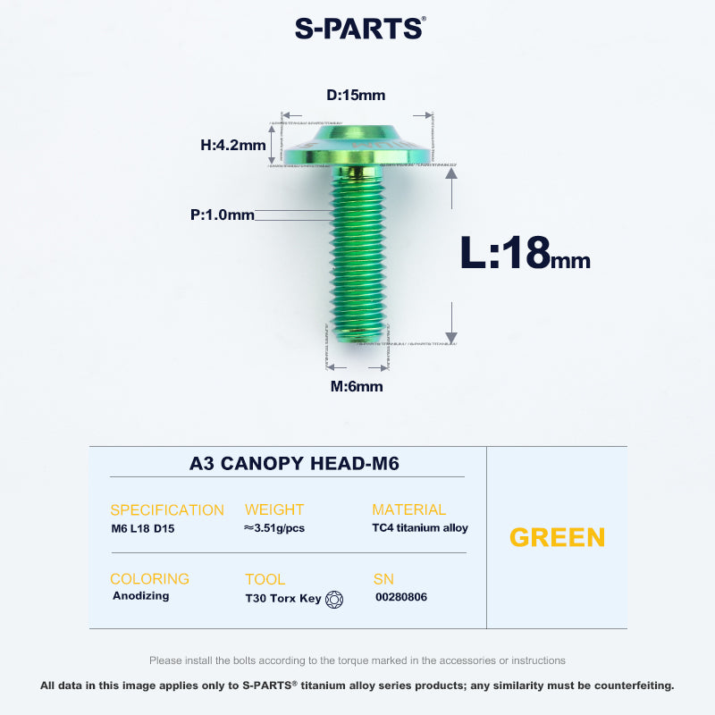 A3 Canopy Head M6 D15