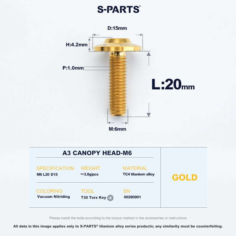 A3 Canopy Head M6 D15
