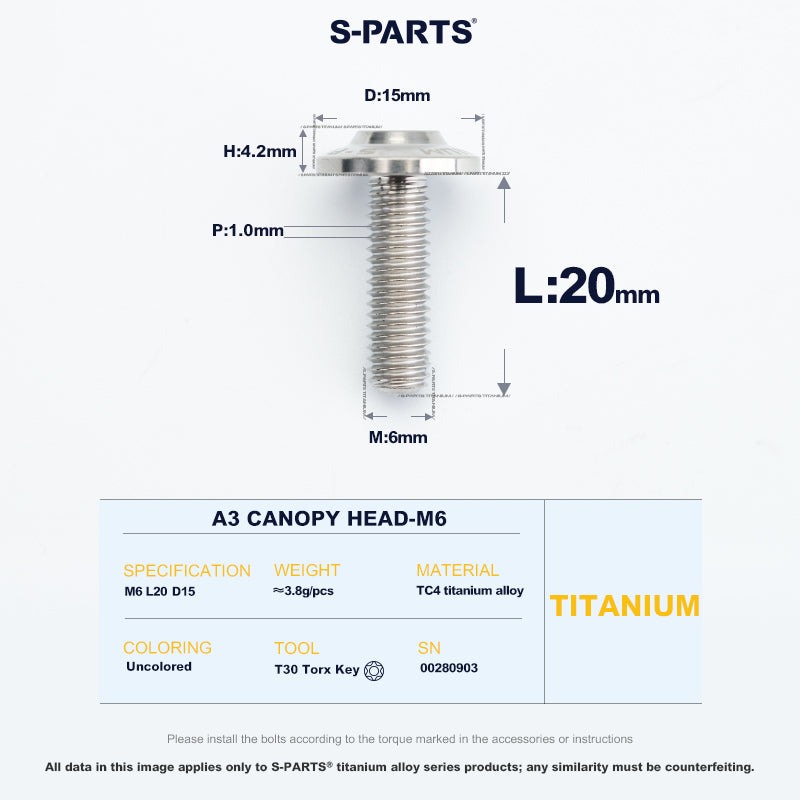A3 Canopy Head M6 D15