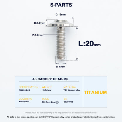 A3 Canopy Head M6 D15