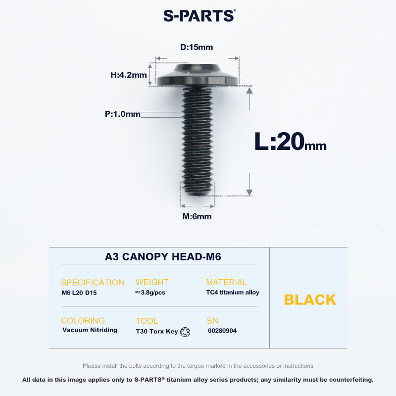 A3 Canopy Head M6 D15