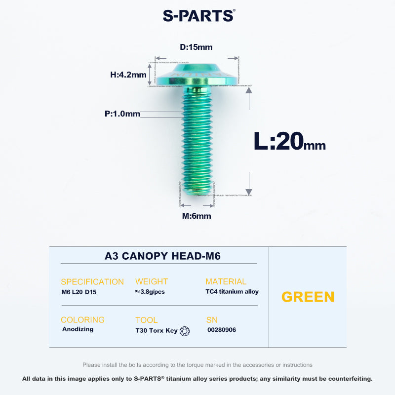 A3 Canopy Head M6 D15
