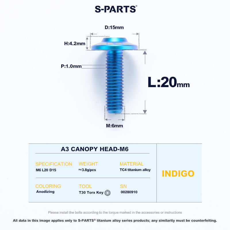 A3 Canopy Head M6 D15