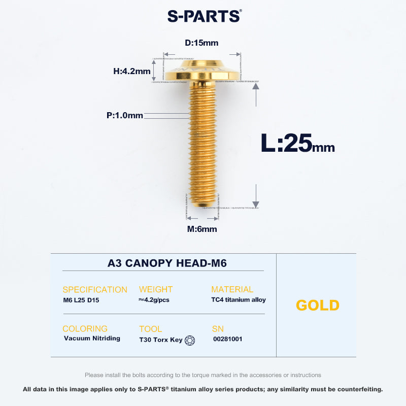 A3 Canopy Head M6 D15