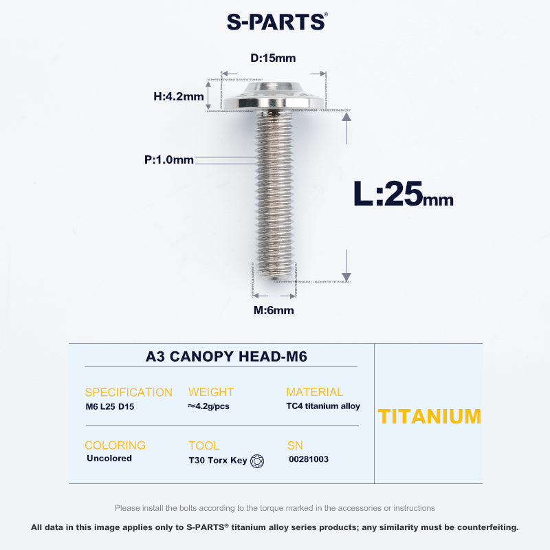 A3 Canopy Head M6 D15