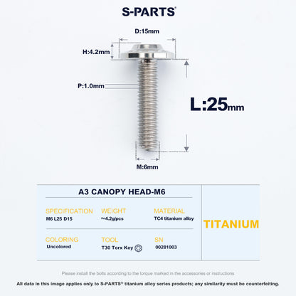 A3 Canopy Head M6 D15