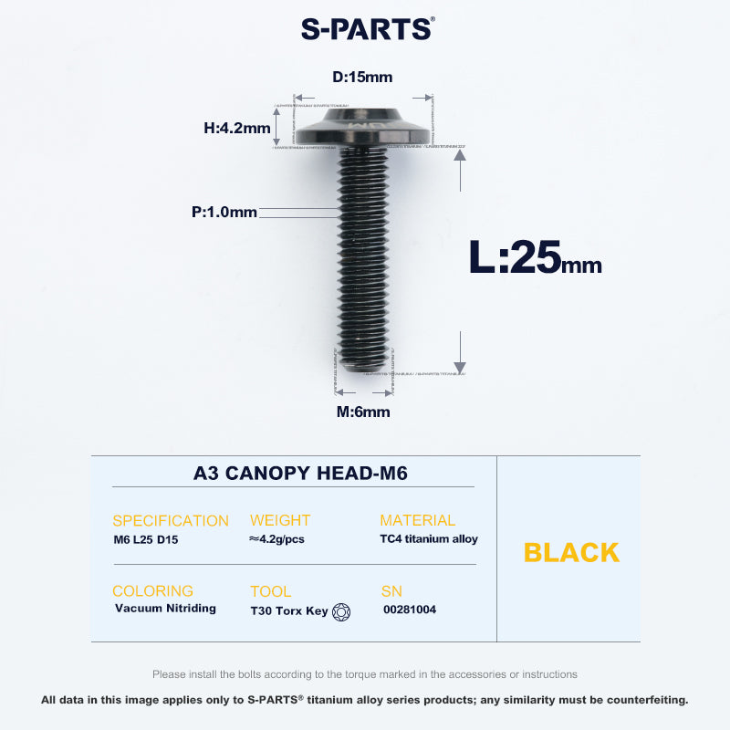 A3 Canopy Head M6 D15