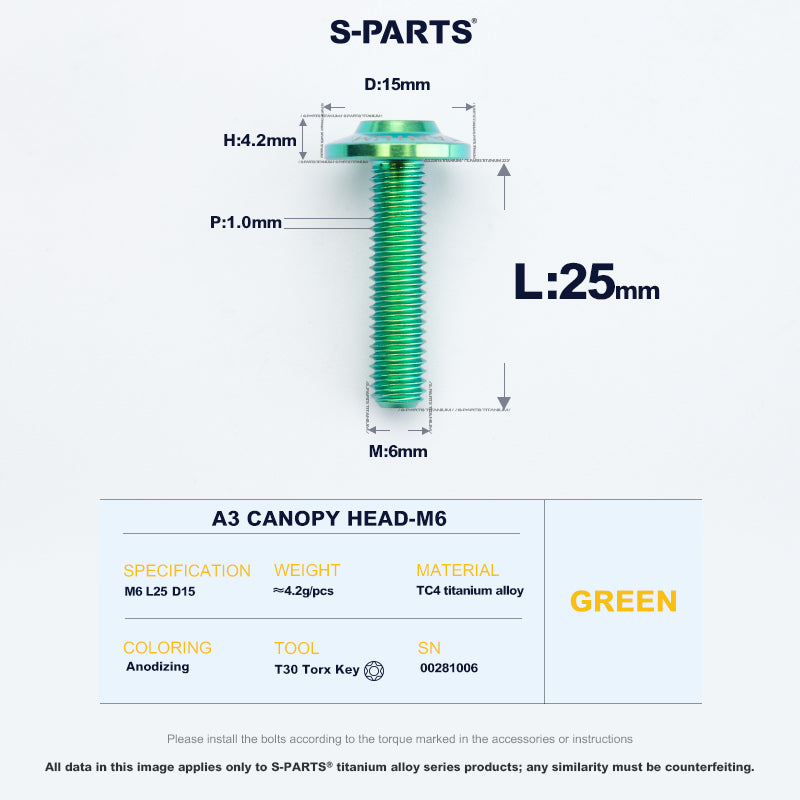 A3 Canopy Head M6 D15