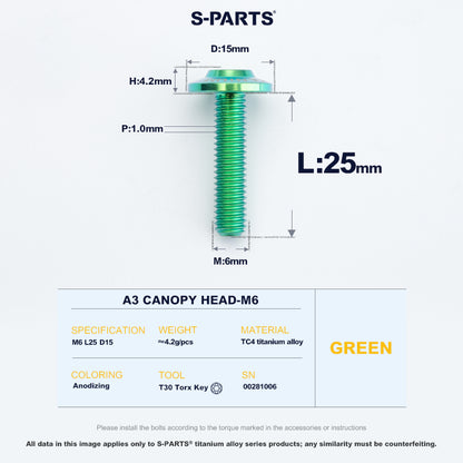 A3 Canopy Head M6 D15